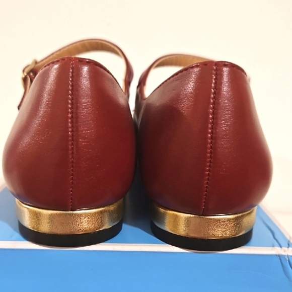 Draper James Miley Mary Jane Women's Red Flats with Pearl Details - Picture 5 of 9